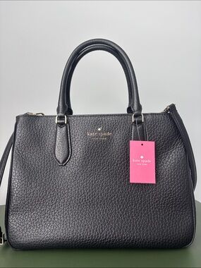 kate spade Leighton Pebbled Leather Top-Handle Satchel with Shoulder Strap